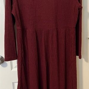 BloomChic Red Long Sleeve Bateau Neck Sweater Dress